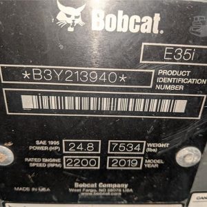 2019 BOBCAT E35I